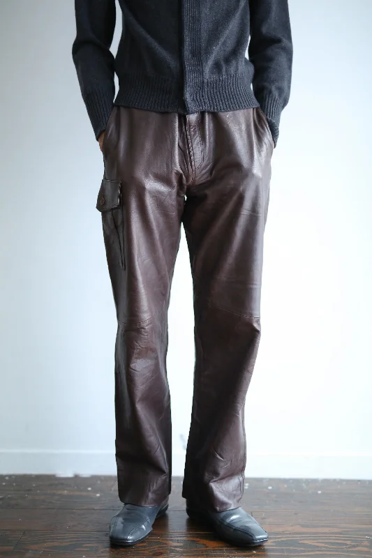 Custom Insulated Pants-90's LEATHER FLARE PANTS