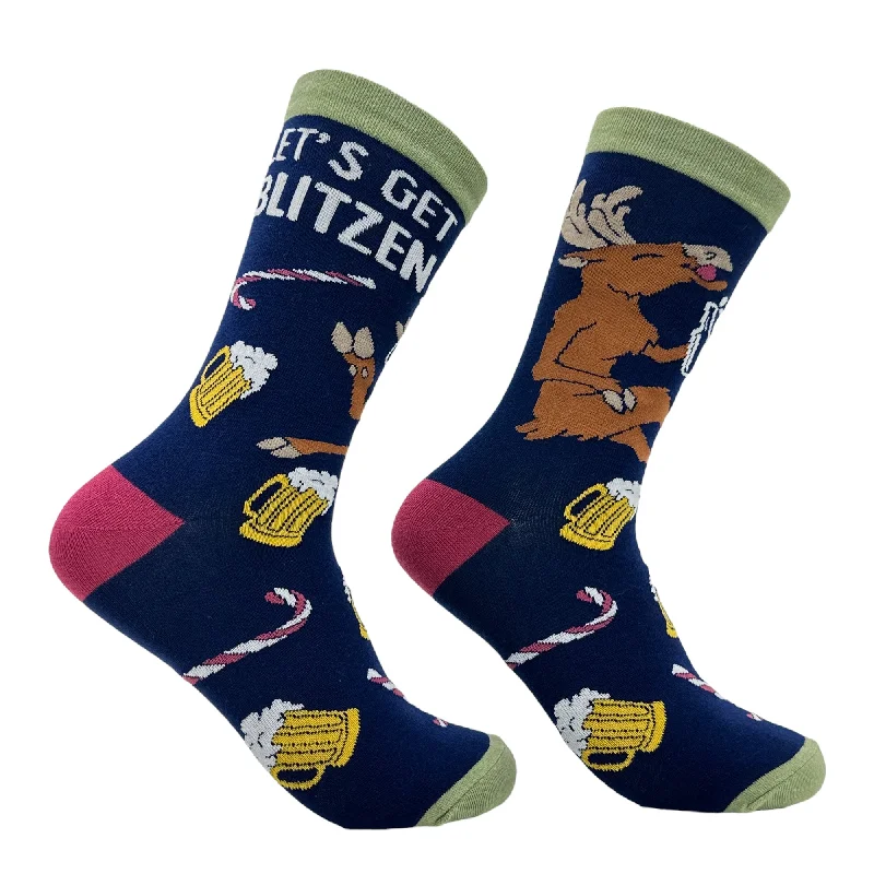 Custom Monogrammed Socks-Women's Lets Get Blitzen Socks