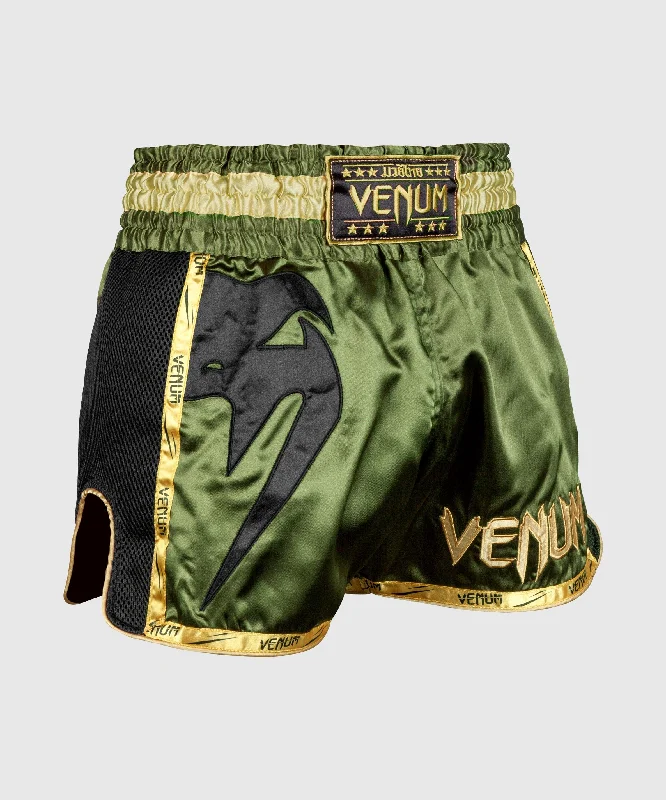 Custom Shorts for Charitable Causes-Venum Giant Muay Thai Shorts - Khaki/Black