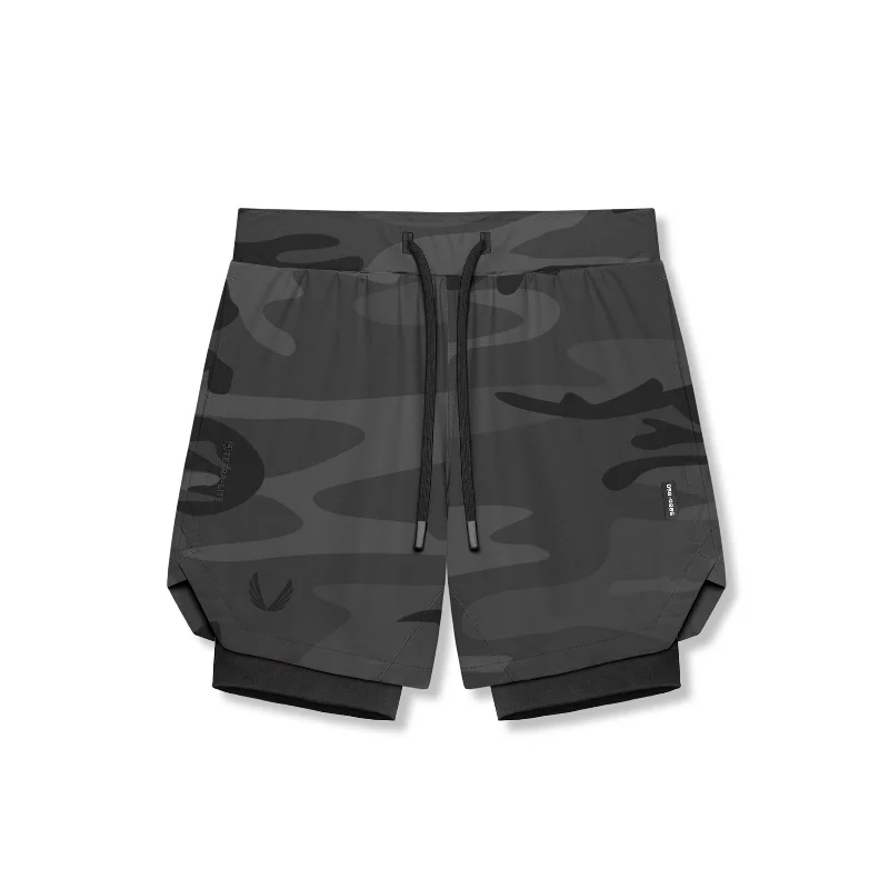 Custom Shorts with Polka Dots-0866. Tetra-Lite® 7" Liner Short - Black Camo "Wings"/Black