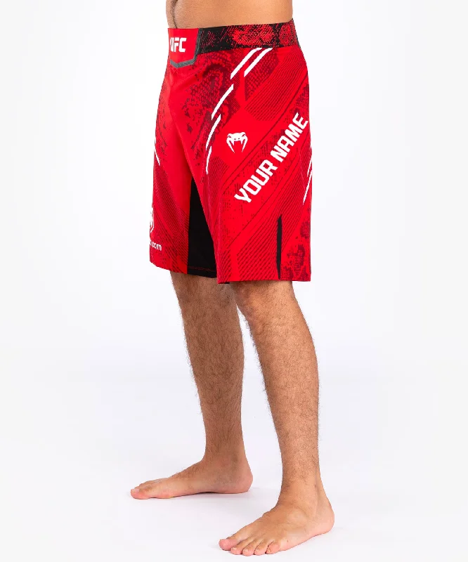 Custom Shorts for Corporate Gifts-UFC Adrenaline by Venum Personalized Authentic Fight Night Men's Fight Short - Long Fit - Red