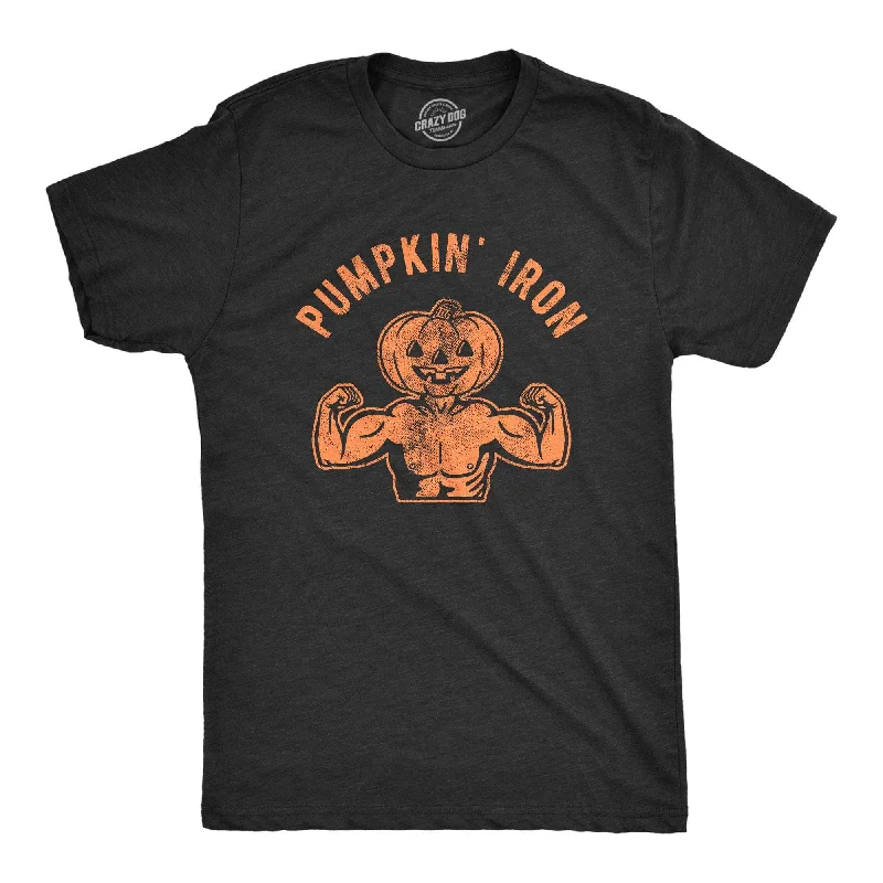 Custom T-Shirts for Gym Goers-Pumpkin Iron Men's T Shirt