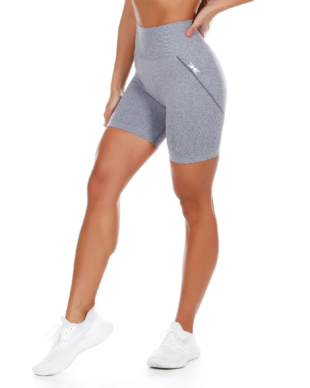 Custom Soccer Shorts-Elite Seamless Shorts - Grey Mist