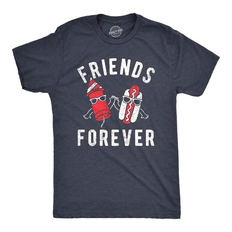 Custom T-Shirts for Promotions-Friends Forever Firecracker Hot Dog Men's T Shirt