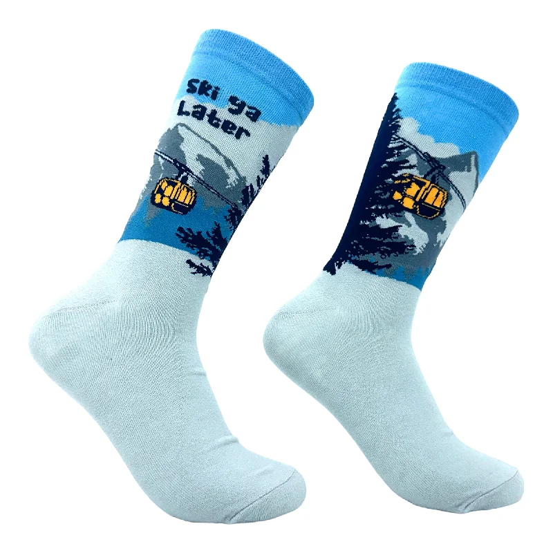 Custom Cycling Socks-Men's Ski Ya Later Socks