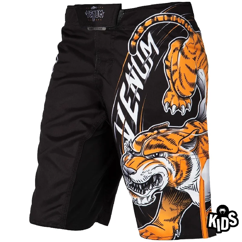 Custom Shorts with Recycled Fabrics-Venum Tiger King Kids Fightshorts - Black