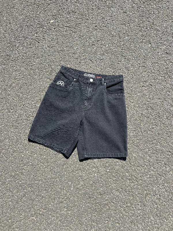 Custom Shorts with Hidden Pockets-BLACK JORTS