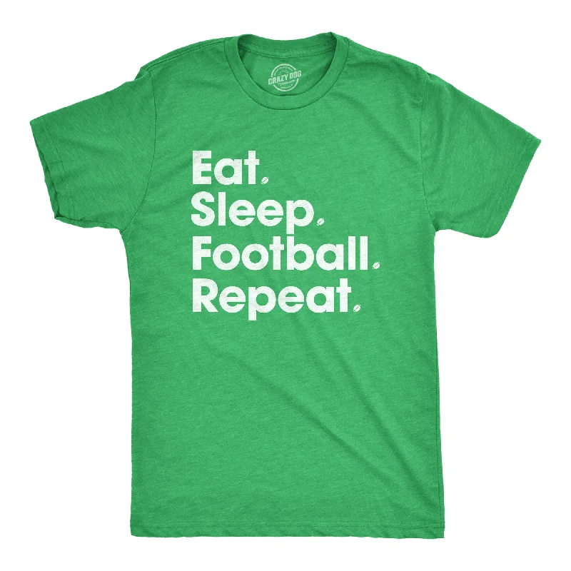 Custom T-Shirts for Movie Fans-Eat Sleep Football Repeat Men's T Shirt