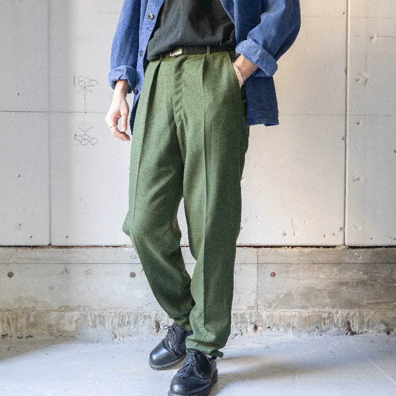 Custom Maternity Pants-1970s Swedish military wool × poly work pants -with foot strap 'dead stock'