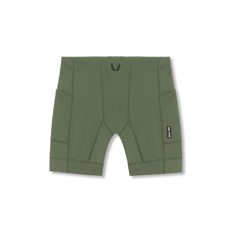 Custom Shorts with Organic Cotton-0746. WarpFlexx™ Side Pocket 1/2-Length Legging - Olive