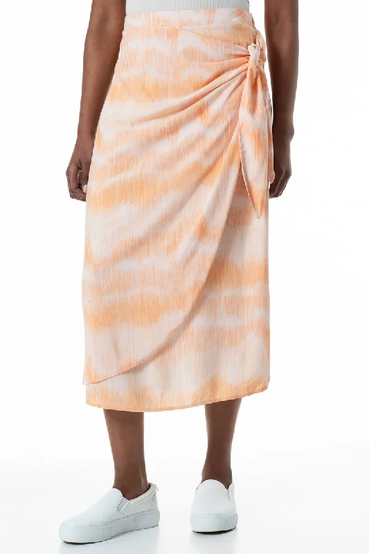 Custom Swim Shorts for Men-Mock Wrap Sarong Skirt _ 152027 _ Peach