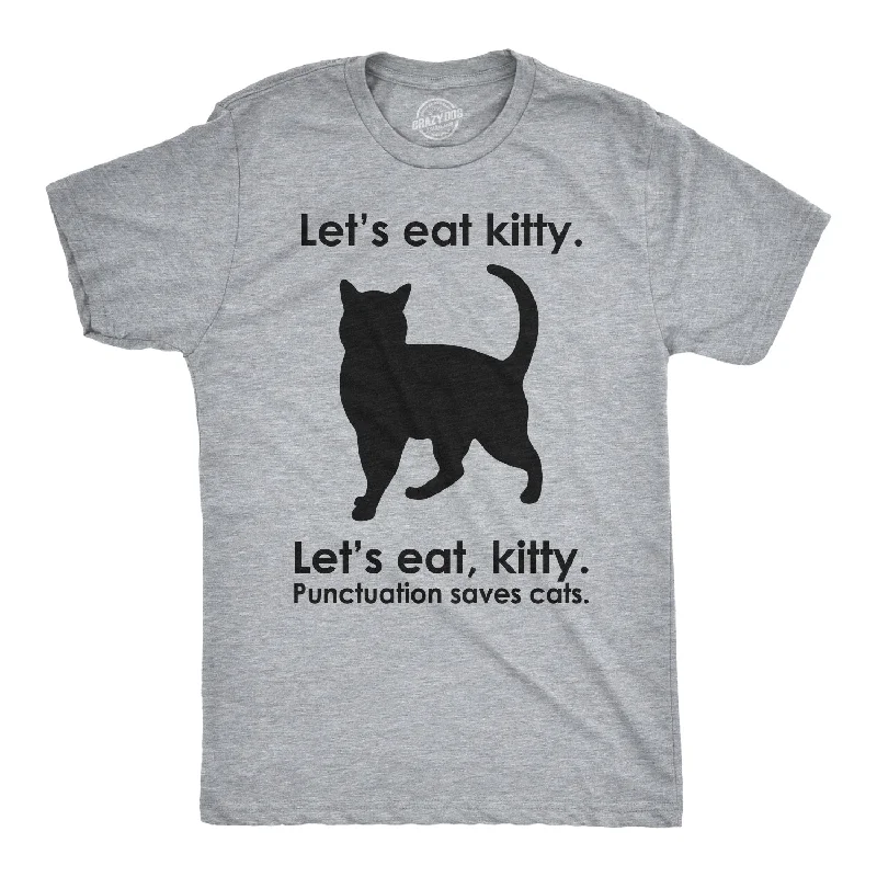 Custom T-Shirts with Soft Cotton-Let's Eat Kitty Men's T Shirt