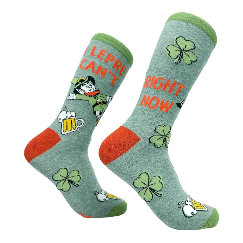 Custom Matching Couple Socks-Men's I Leprecant Right Now Socks Funny St Paddys Day Parade Drinking Leprechaun Footwear