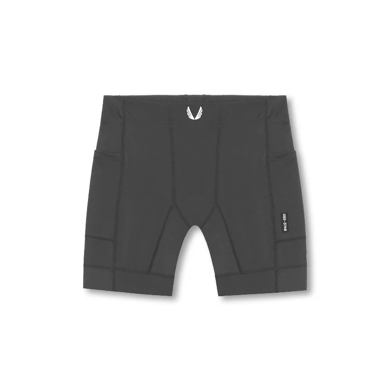 Custom Shorts for Eco-Conscious Shoppers-0746. WarpFlexx™ Side Pocket 1/2-Length Legging - Space Grey