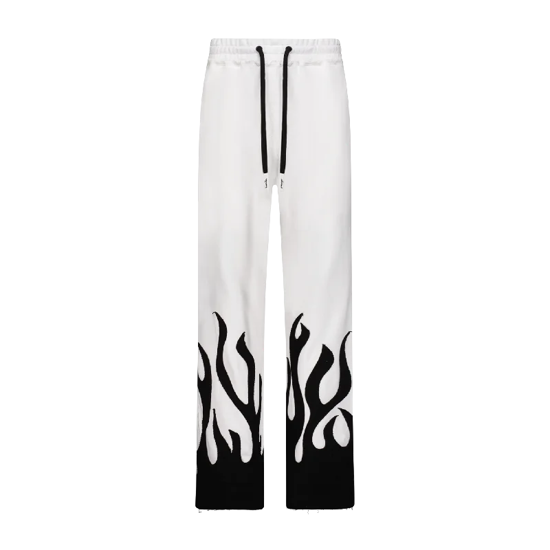 Custom Zippered Cargo Pants-UP IN FLAMES KNIT PANTS