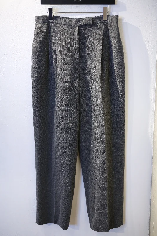 Custom Cotton Pants-90's GREY TUCK TROUSERS