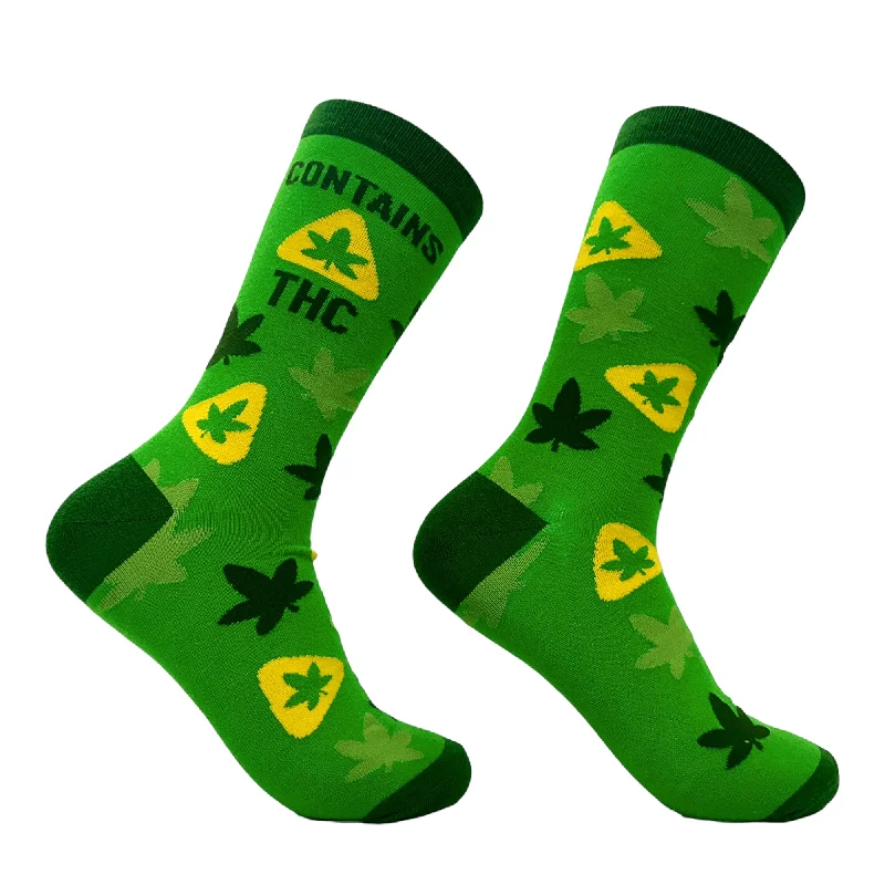 Custom Hiking Socks-Men's Contains THC Socks