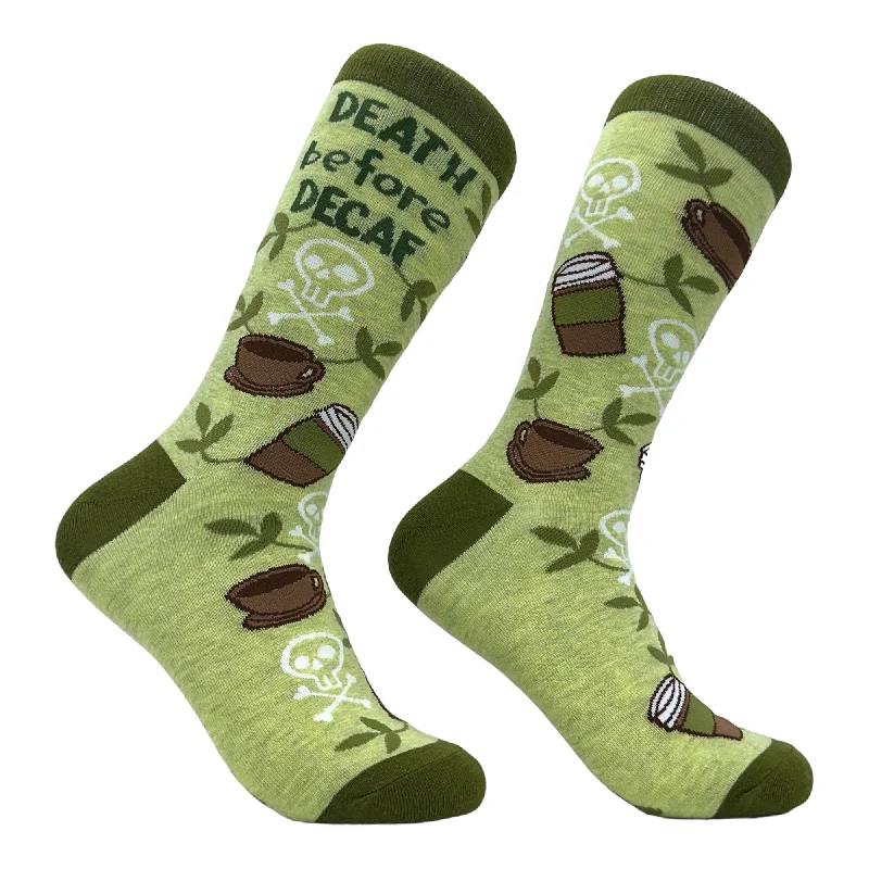 Custom Seamless No-Show Socks-Women's Death Before Decaf Socks