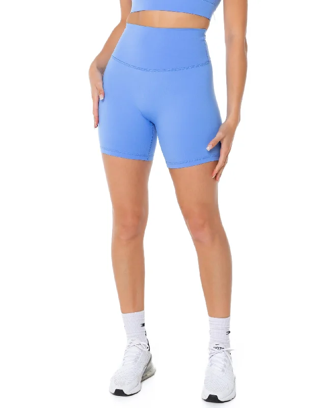 Custom Shorts for Eco-Conscious Shoppers-Aura Scrunch Shorts - Powder Blue