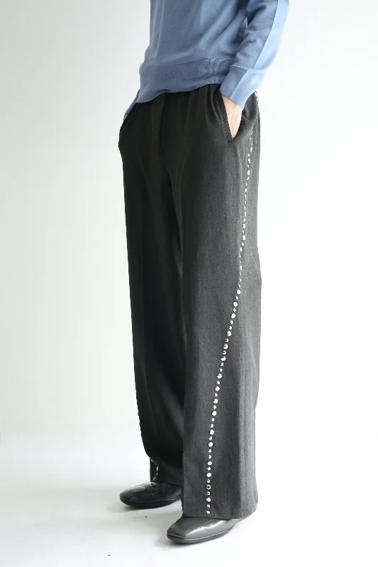 Custom Eco-Conscious Joggers-SIDE STUDS WIDE TROUSERS　