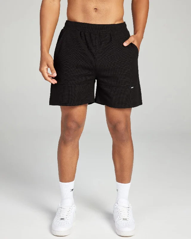 Custom Shorts for Teams-Signal Waffle Shorts - Black