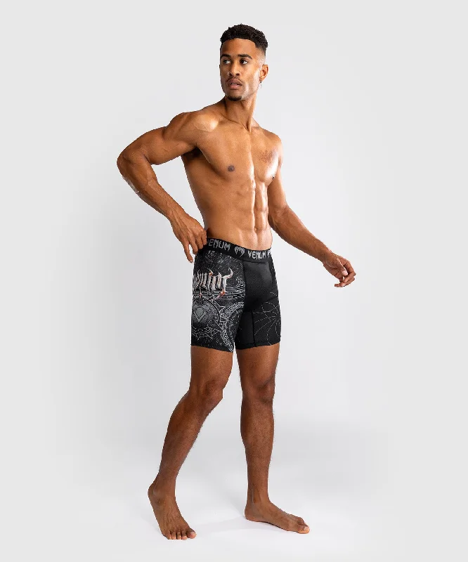 Custom Shorts with Cargo Pockets-Venum Gladiator 5.0 Men's Vale Tudo Shorts - Black/Silver