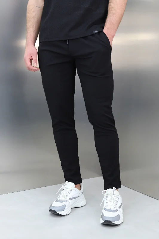 Custom Zippered Cargo Pants-Capo TWIST Trouser - Black