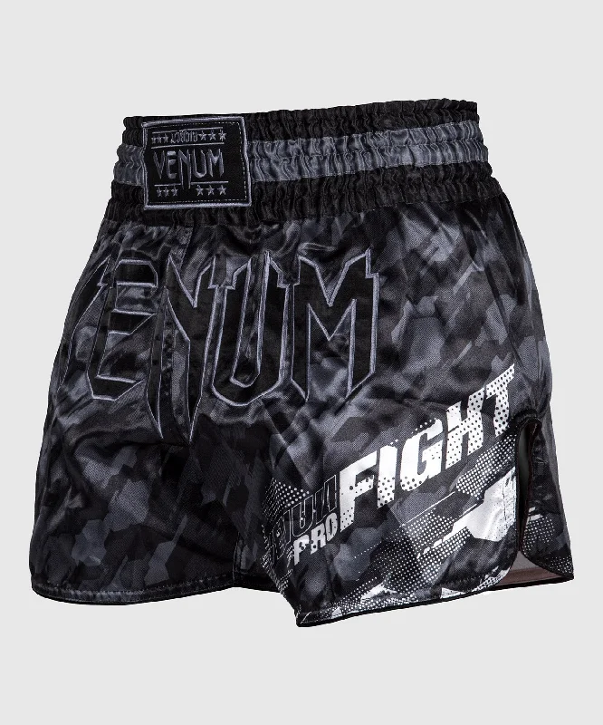 Custom Shorts with Durable Fabric-Venum Tecmo Muay Thai Shorts - Dark Grey