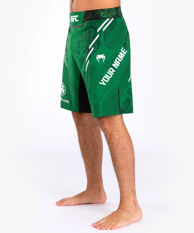 Custom Shorts for Long Flights-UFC Adrenaline by Venum Personalized Authentic Fight Night Men's Fight Short - Long Fit - Green