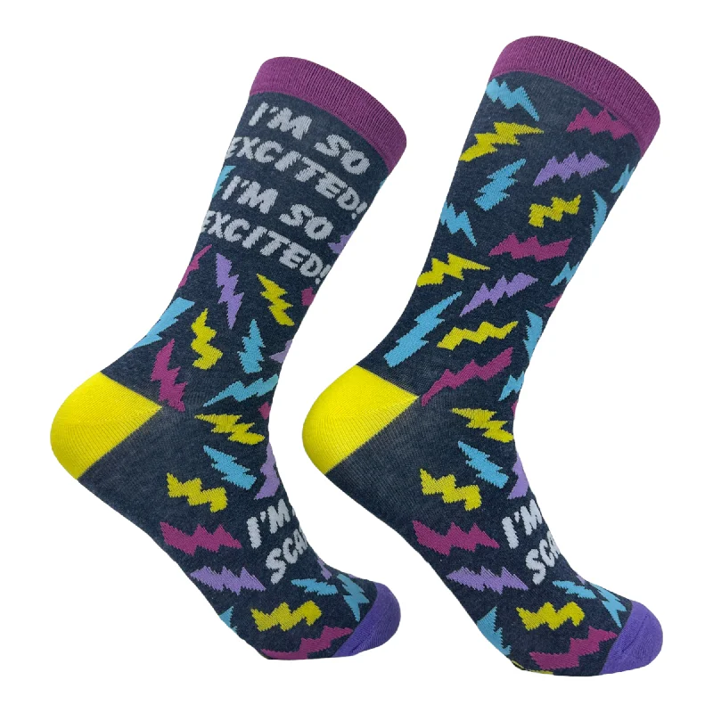 Custom Customized Training Socks-Women's Im So Excited Im So Scared Socks