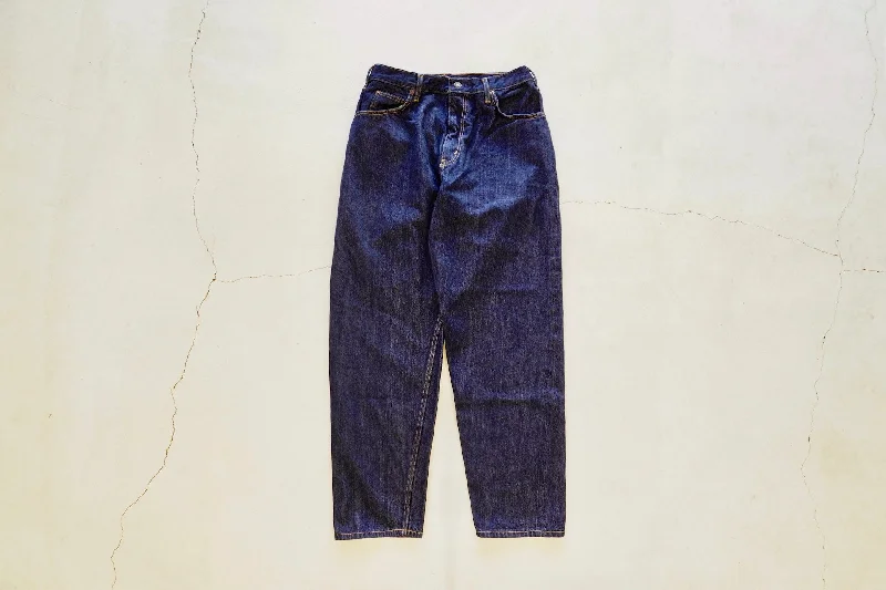 Custom Low Maintenance Pants-CIOTA / New Wide Tapered 5 Pocket Pants Navy