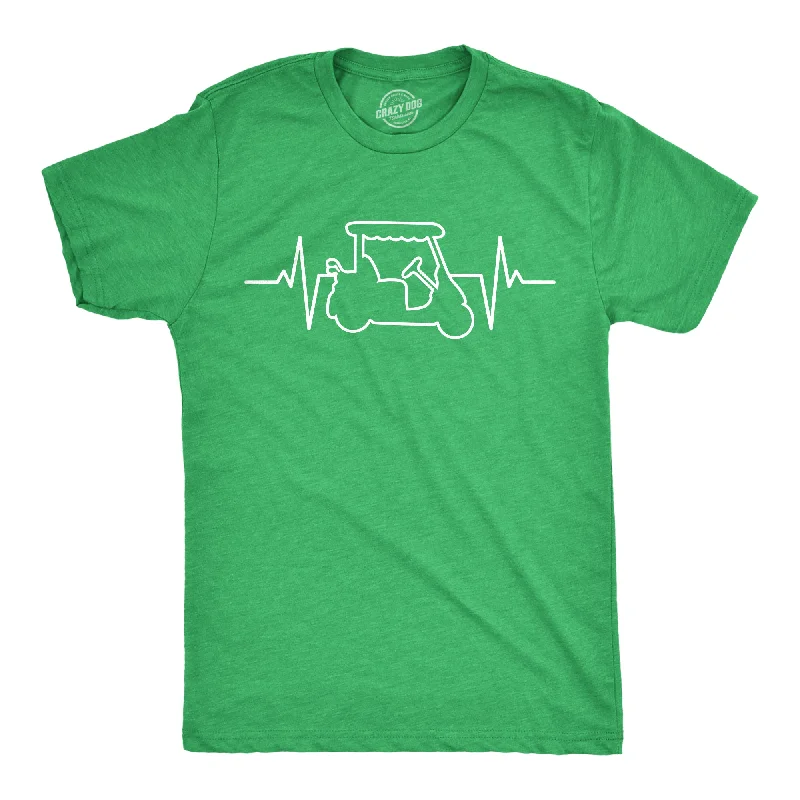 Custom T-Shirts for Marathon Runners-Golf Cart Heart Beat Men's T Shirt