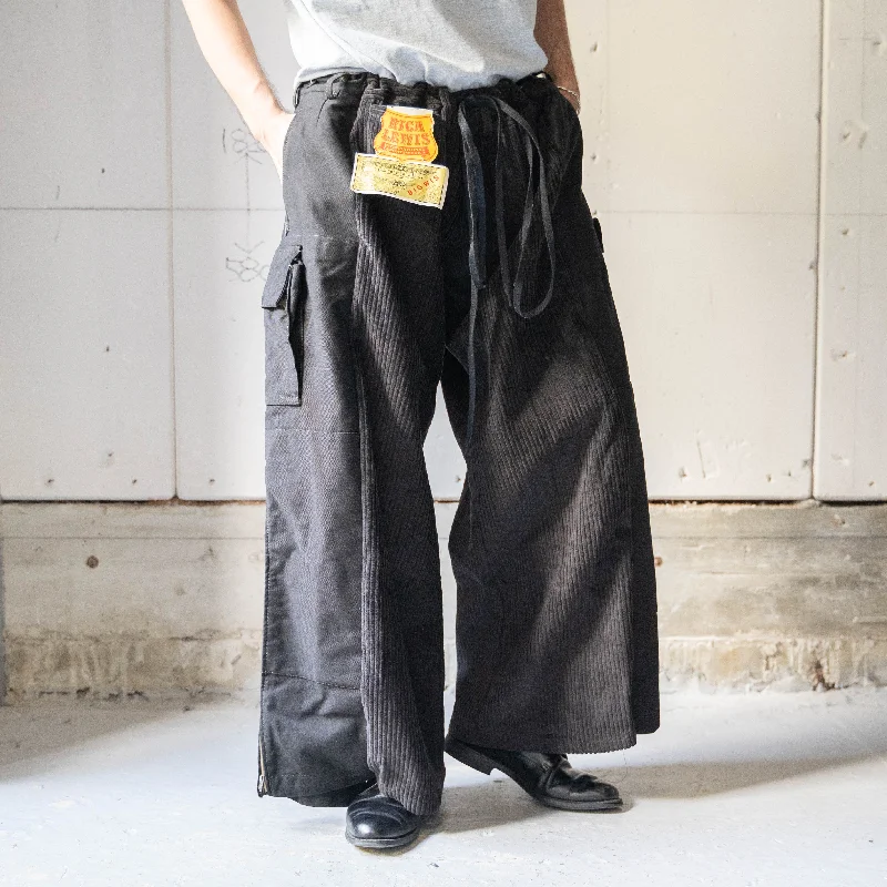 Custom Denim Pants-German police × RICA LEWIS corduroy docking wide cargo pants -waist code remake-