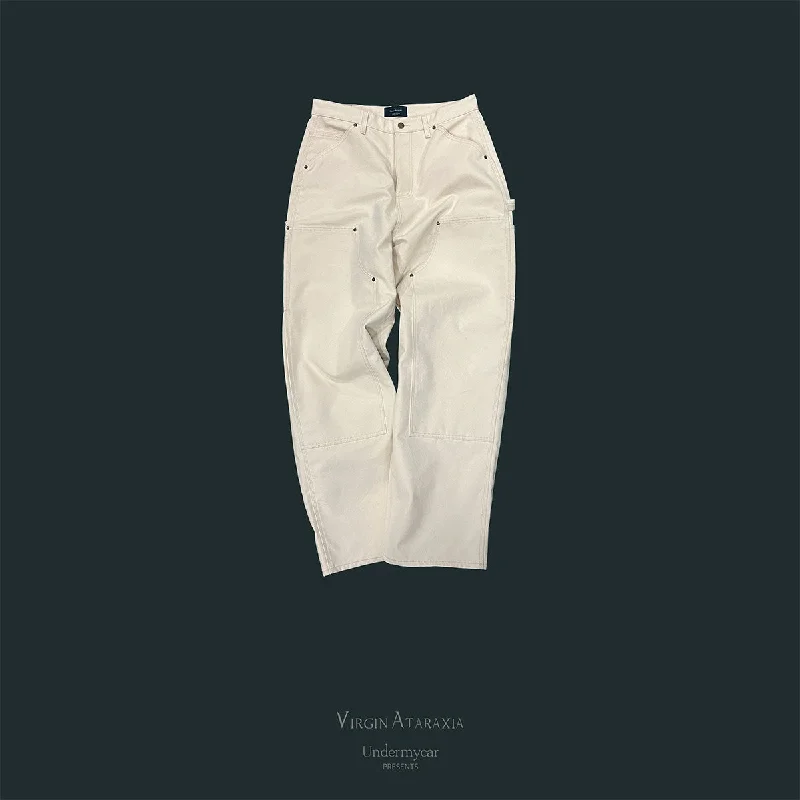 Custom Tapered Pants-Undermycar - PURE HARDSTONE CARPENTER PANTS IVORY