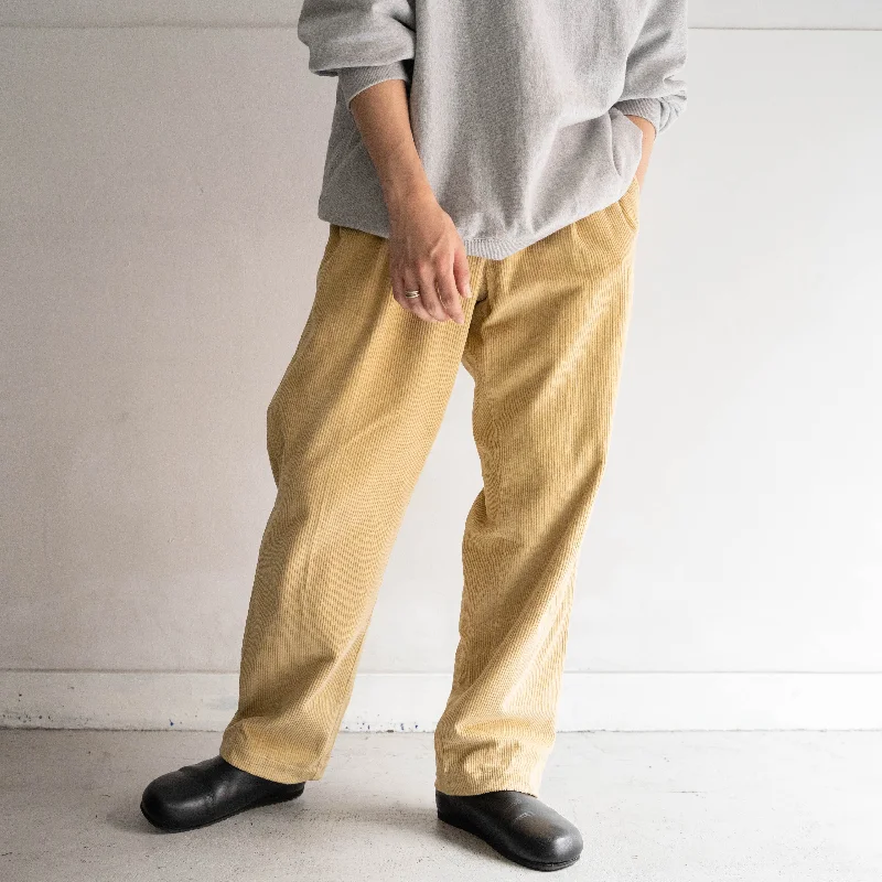 Custom Patterned Pants-1990s mustard color two tuck corduroy pants 'with coin pocket'