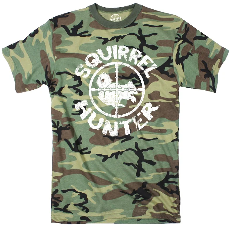 Custom T-Shirts for Rugby Fans-Squirrel Hunter Men's T Shirt