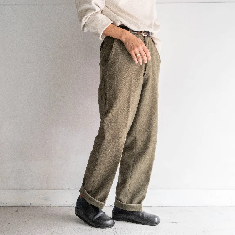 Custom Cropped Pants-1960s belgium military wool dress pants 'dead stock'