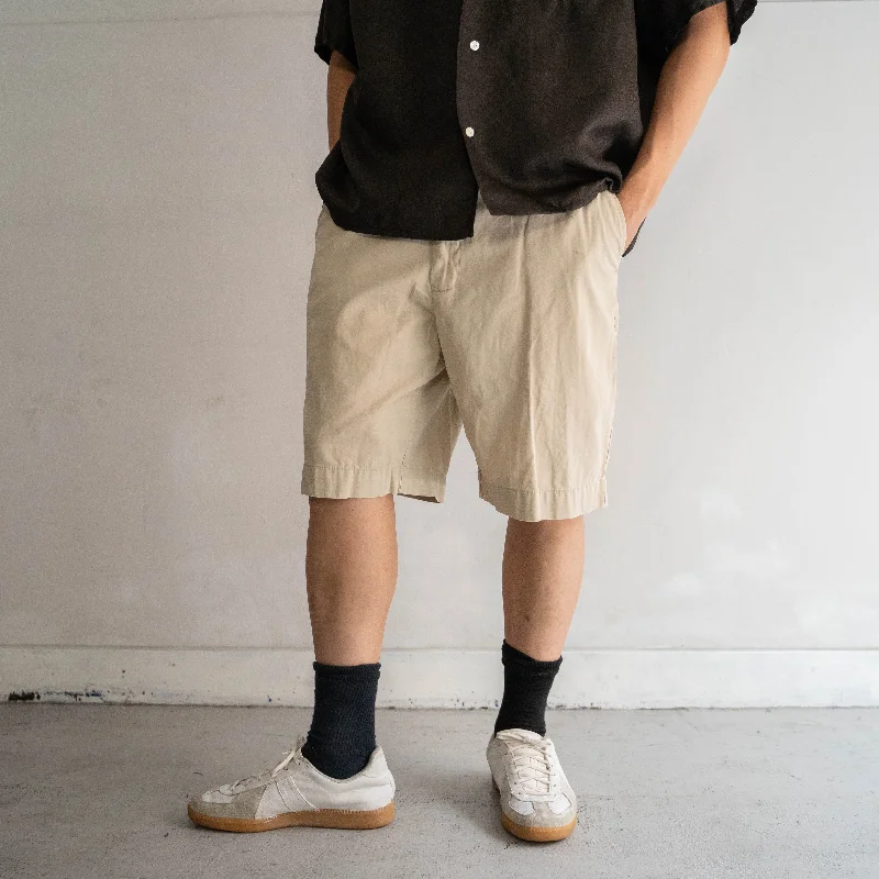 Custom Linen-Blend Pants-1990s Ralph Lauren beige color chino shorts