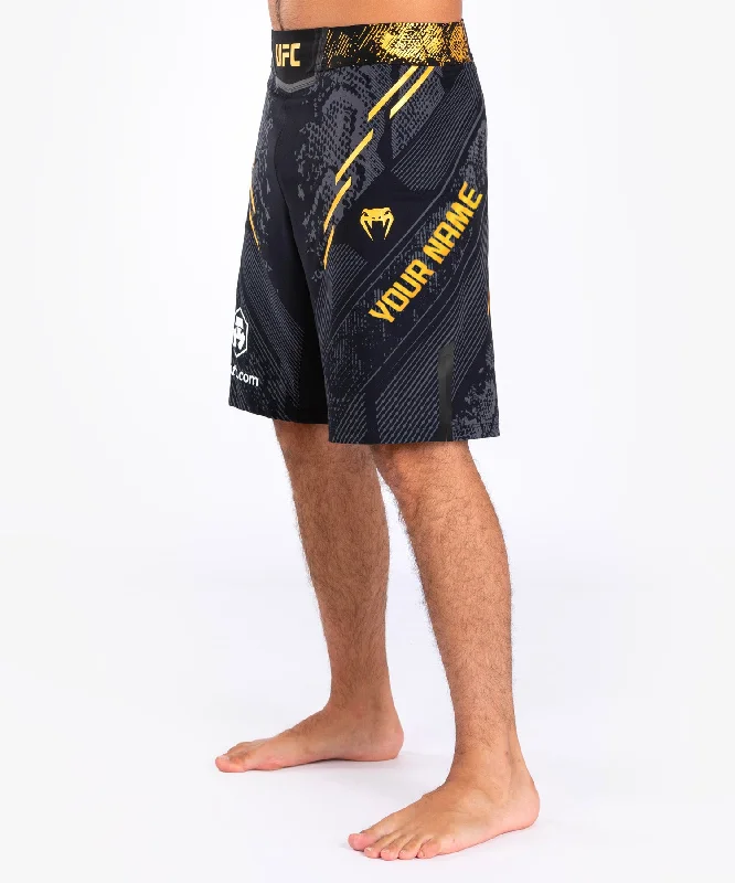 Custom Shorts with Fun Patterns-UFC Adrenaline by Venum Personalized Authentic Fight Night Men's Fight Short - Long Fit - Black/Gold