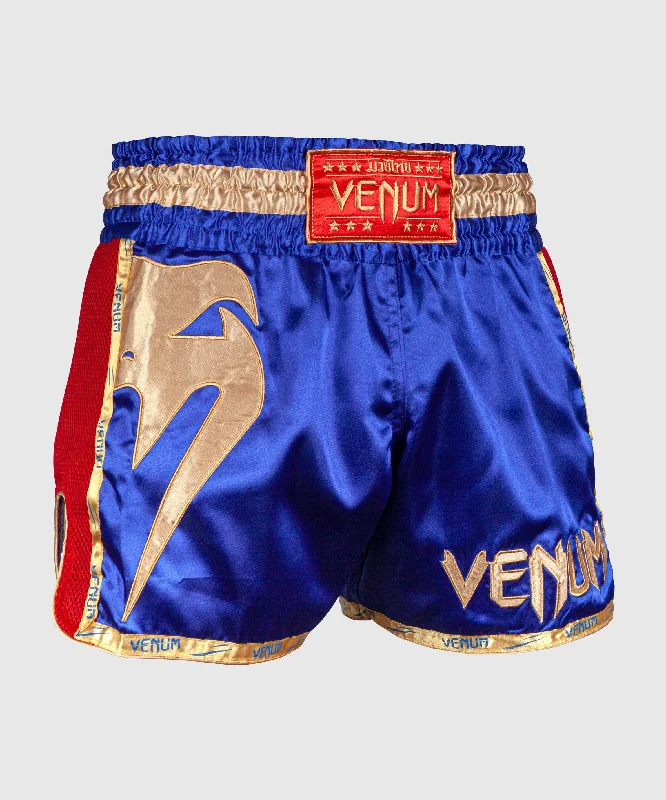 Custom Shorts for Corporate Gifts-Venum Giant Muay Thai Shorts - Navy/Gold