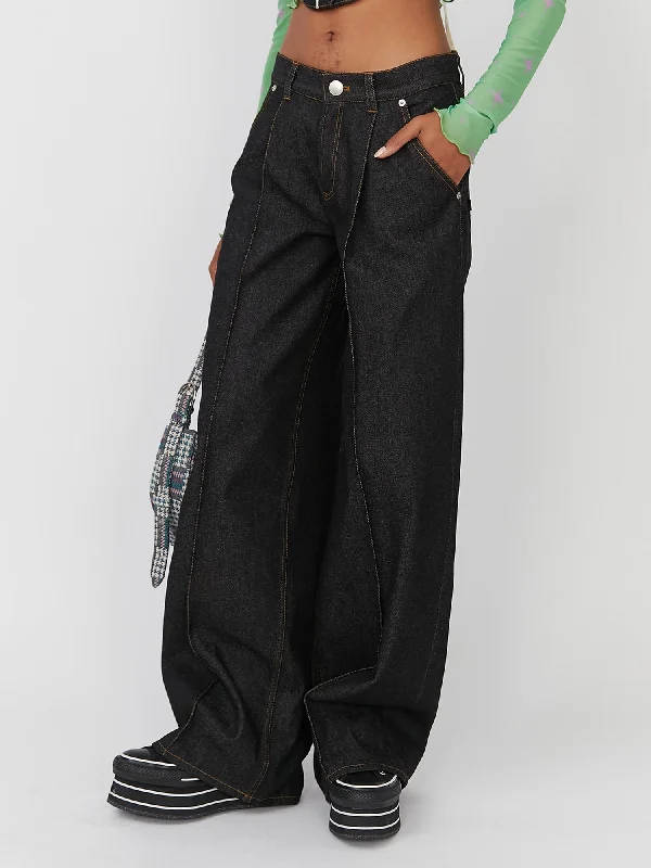 Custom Comfy Joggers-Black Denim Trousers