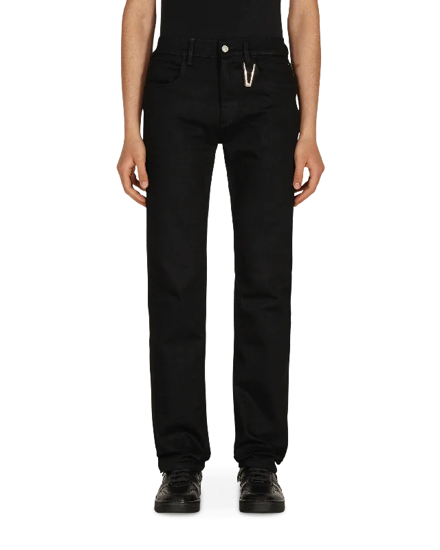 Custom Formal Pants-True Black 6 Pocket Jeans with Ring Black