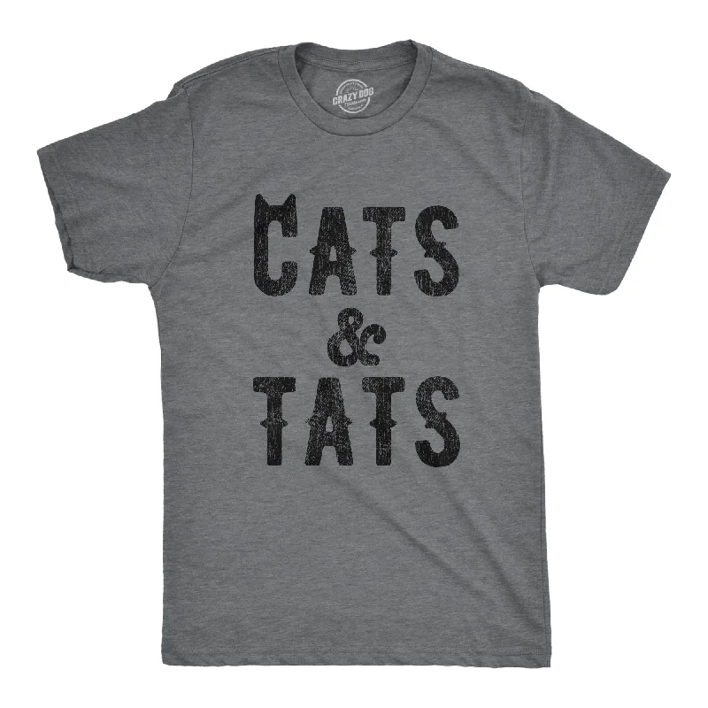 Custom T-Shirts for Concert Merch-Cats And Tats Men's T Shirt