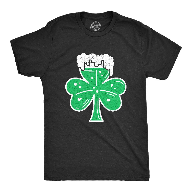 Custom T-Shirts for Charity Events-Shamrock Beer Glass Men's T Shirt