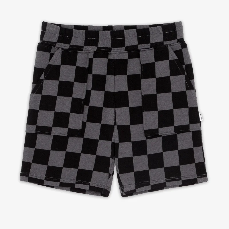 Custom Shorts for Emergency Workers-Monochrome Checks Shorts