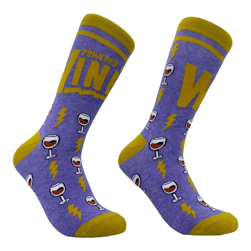 Custom Long-Lasting Socks-Women's Powered By Wine Socks