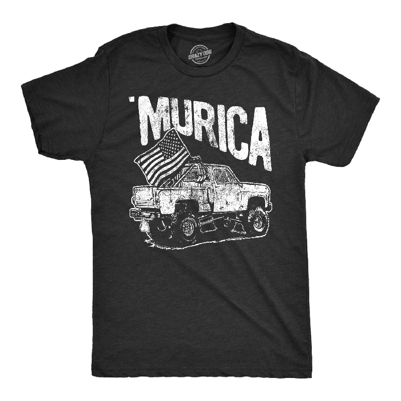 Custom T-Shirts for Employee Uniforms-Murica Truck Men's T Shirt