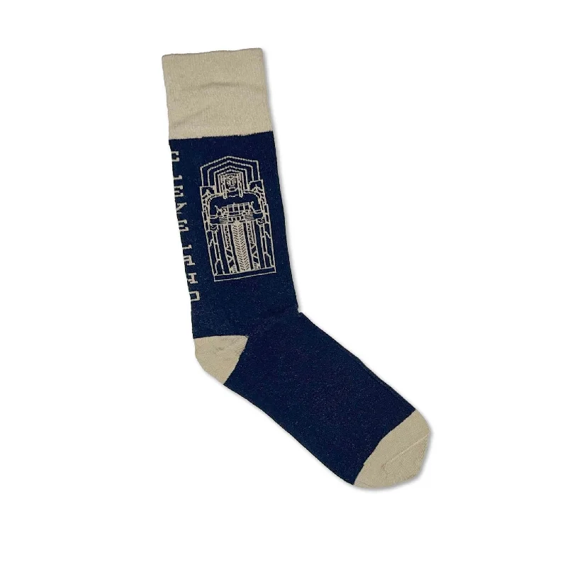 Custom Cozy Home Socks-Guardian Landmark Socks - Navy/Khaki