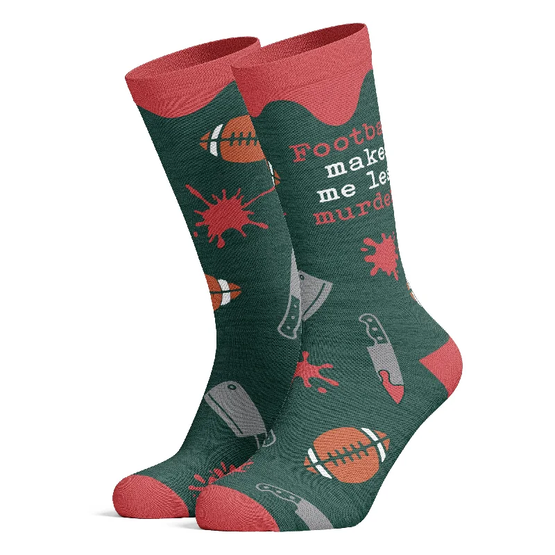 Custom Diabetic Socks-Men's Fishing Makes Me Less Murdery Socks