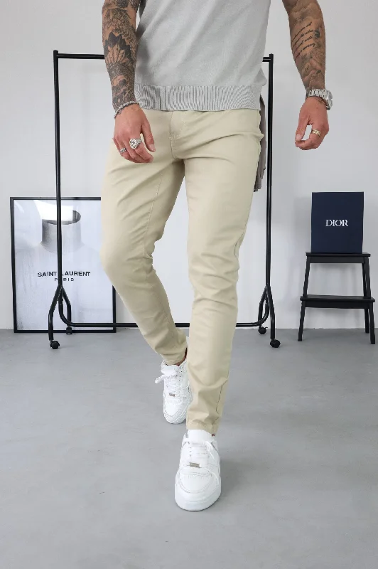 Custom Low-Rise Joggers-Capo CHINO Pant - Stone